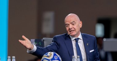 FIFA President Gianni Infantino speaks during a session on day one of the 9th Edition of the Future Investment Initiative (FII), the kingdom&#039;s annual flagship conference, Riyadh, Saudi Arabia, Oct. 28, 2025. (Reuters Photo)