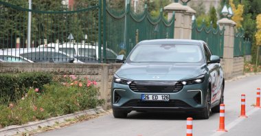 New Togg T10F model is seen on a street in Eskişehir, central Türkiye, Oct. 8, 2025. (IHA Photo)