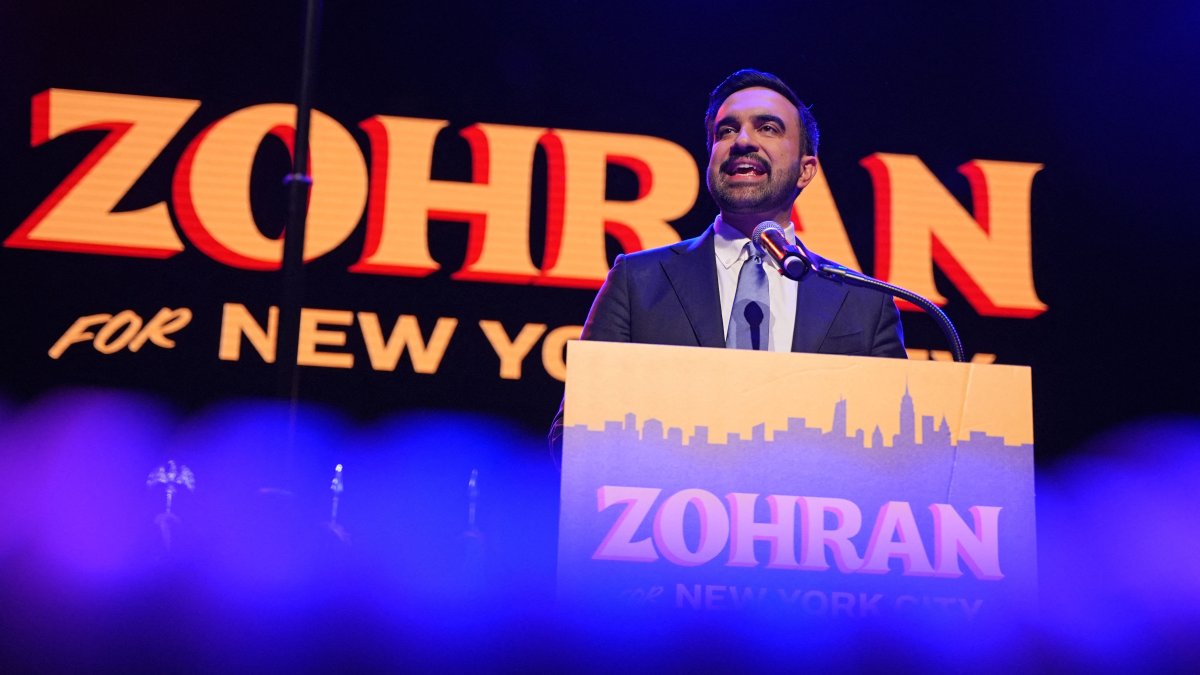 New York City Mayor-elect Zohran Mamdani speaks during an election night event in Brooklyn, New York, Nov. 4, 2025. (AFP Photo)