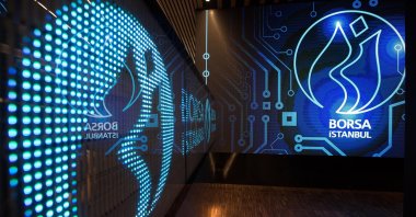 The Borsa Istanbul logo is seen in this file photo from Oct. 13, 2025. (IHA Photo)