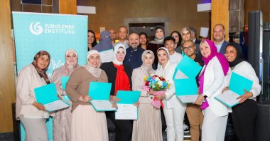 Participants attend a five-day Turkish cuisine workshop led by Egyptian chef Azima Hamdi at the Yunus Emre Institute, Cairo, Egypt, Oct. 23, 2025. (AA Photo)