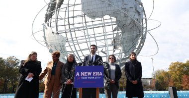 New York City mayor-elect Zohran Mamdani speaks during a news coference at Flushing Meadows-Corona Park in the Queens borough of New York City, Nov. 5, 2025. (AFP Photo)