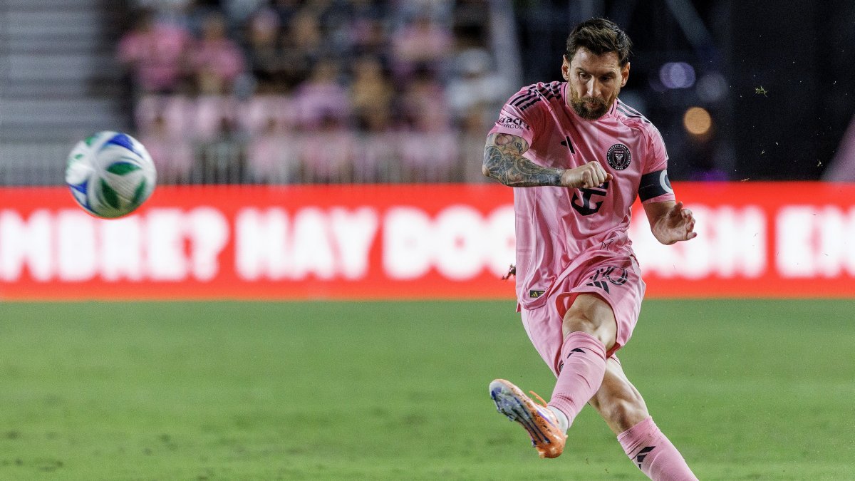 Inter Miami's Lionel Messi in action during the MLS match between Inter Miami and Nashville SC at Chase Stadium, Fort Lauderdale, Florida, U.S., Oct. 24, 2025. (EPA Photo)