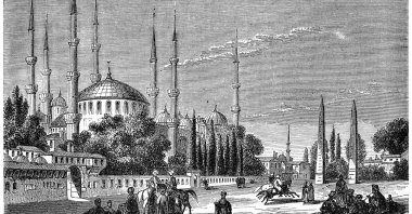An antique engraved illustration of the Hippodrome of Istanbul, Türkiye. (Getty Images Photo)