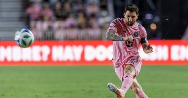 Inter Miami&#039;s Lionel Messi in action during the MLS match between Inter Miami and Nashville SC at Chase Stadium, Fort Lauderdale, Florida, U.S., Oct. 24, 2025. (EPA Photo)