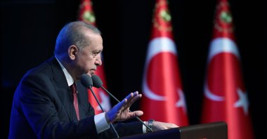 President Recep Tayyip Erdoğan speaks at an event, Ankara, Türkiye, Nov. 6, 2025. (AA Photo)