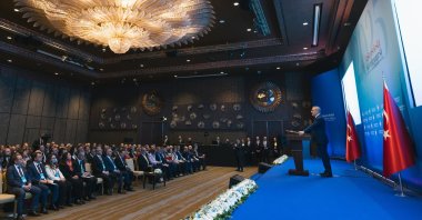 Foreign Minister Hakan Fidan speaks at the event, Ankara, Türkiye, Nov. 6, 2025. (AA Photo)
