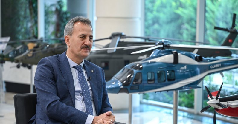 Haluk Görgün, the head of the Presidency of Defense Industries (SSB), is interviewed in Ankara, Türkiye, Nov. 7, 2025. (AA Photo)