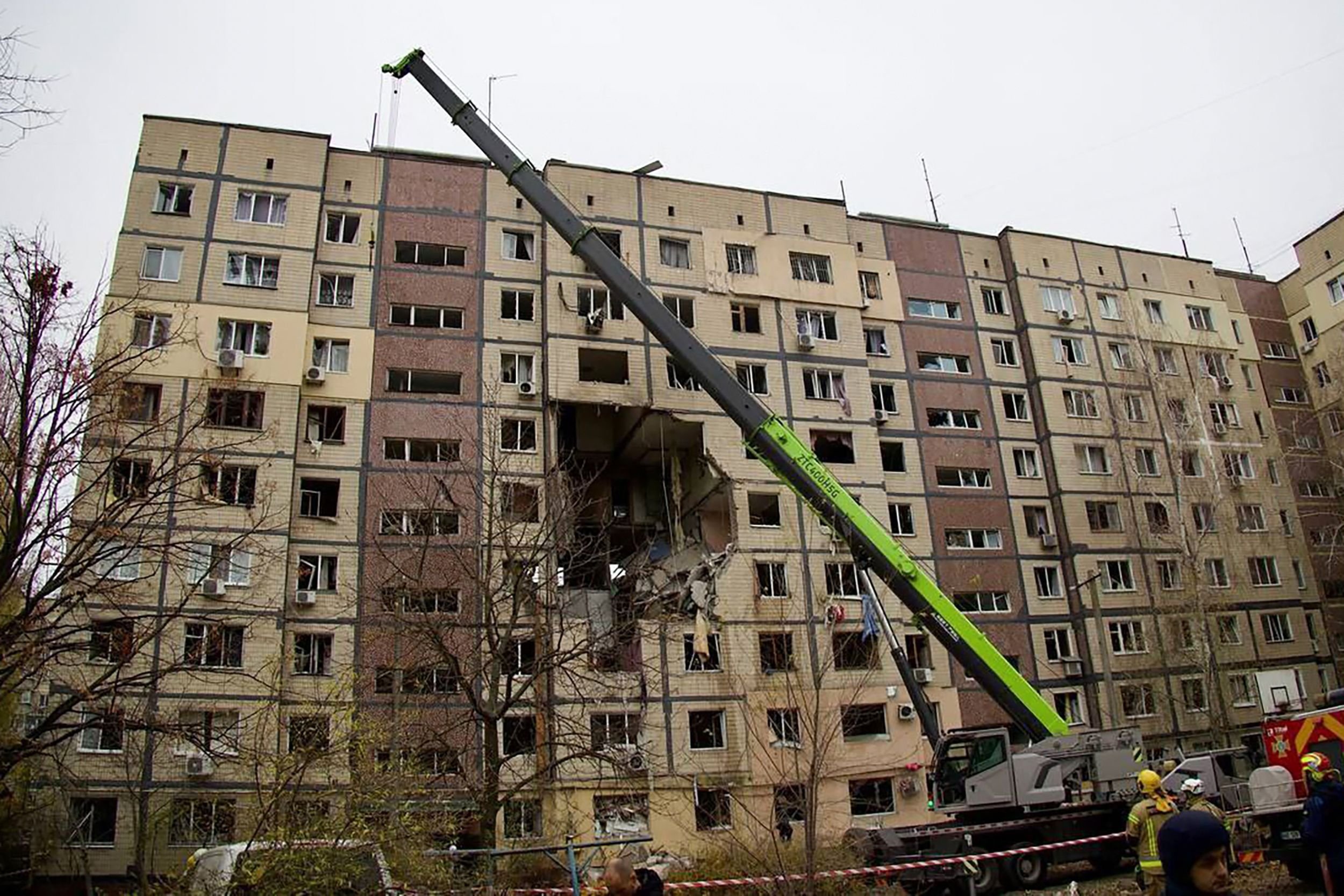 Russian drone strike hits Ukrainian tower block, killing 3, injuring 12