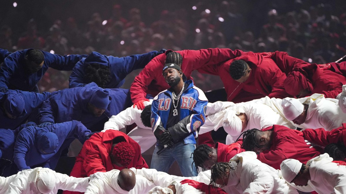 U.S. rapper Kendrick Lamar performs during a Super Bowl show, New Orleans, Louisiana, U.S., Feb. 9, 2025. (AFP Photo)