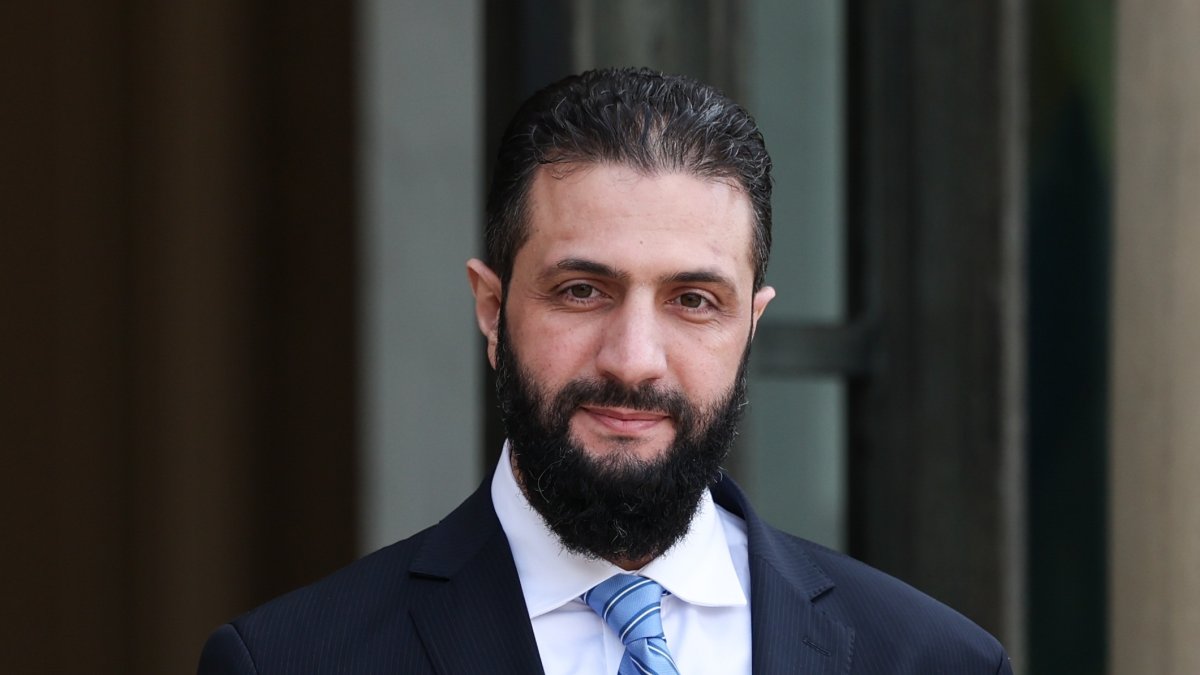 Syrian interim President Ahmed al-Sharaa is seen at the Elysee Palace in Paris, France, May 7, 2025. (EPA Photo)