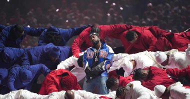 U.S. rapper Kendrick Lamar performs during a Super Bowl show, New Orleans, Louisiana, U.S., Feb. 9, 2025. (AFP Photo)