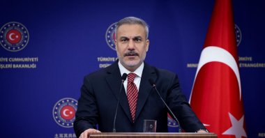 Foreign Minister Hakan Fidan speaks at a news conference, Ankara, Türkiye, Nov. 7, 2025. (AA Photo)