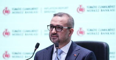 CBRT Governor Fatih Karahan speaks during a briefing on the inflation report, Istanbul, Türkiye, Nov. 7, 2025. (AA Photo)