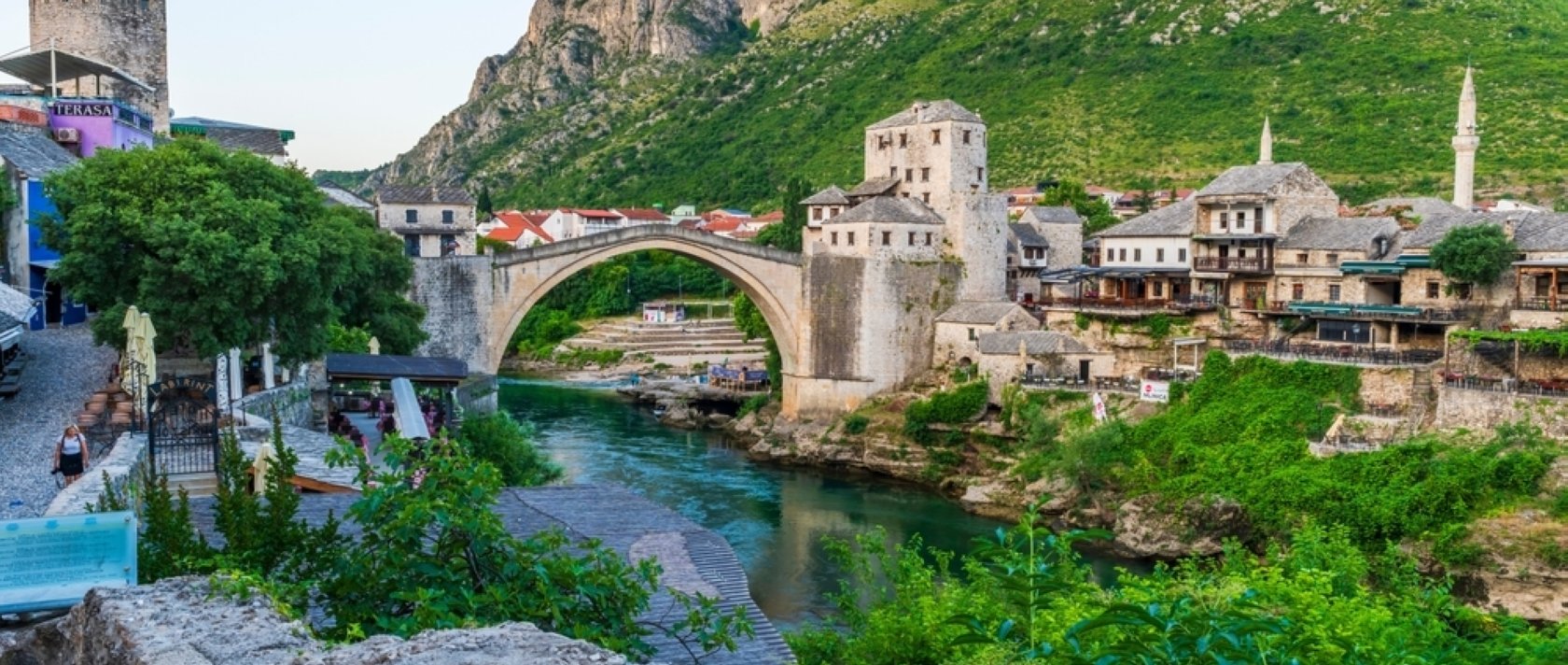 A general view of the historic Mostar Bridge, Bosnia-Herzegovina, June 8, 2025. (Shutterstock Photo)