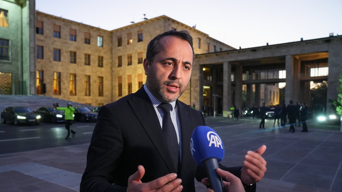 AK Party Malatya deputy Abdurrahman Babacan speaks to the media, Dublin, Ireland, Nov.10, 2025 (AA Photo)
