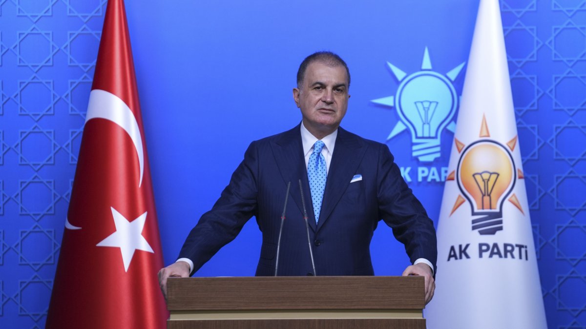 AK Party Deputy Chair and Spokesperson Ömer Çelik speaks to reporters at the party headquarters, Ankara, Türkiye, Nov. 10, 2025. (AA Photo)