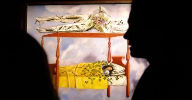 &quot;El Sueno&quot; by Frida Kahlo is pictured at Sotheby’s Marquee Sales Series, New York, U.S., Nov. 8, 2025. (AP Photo)