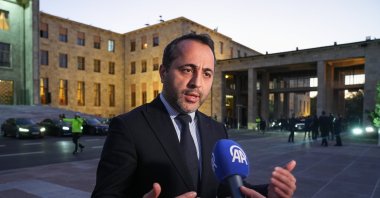 AK Party Malatya deputy Abdurrahman Babacan speaks to the media, Dublin, Ireland, Nov.10, 2025 (AA Photo)