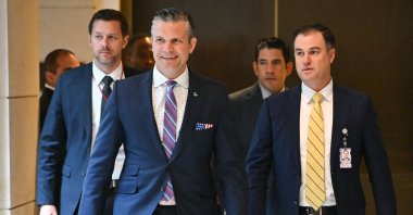 U.S. Defense Secretary Pete Hegseth arrives to brief Senators on US military activity in the Caribbean and Pacific, at the Capitol in Washington, D.C., U.S., Nov. 5, 2025.  (AFP Photo)