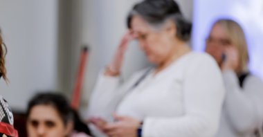 Frontier Airlines passengers wait in a long line to rebook their canceled flights at Hartsfield-Jackson Atlanta International Airport in Atlanta, Georgia, U.S., Nov. 10 2025. (EPA Photo)