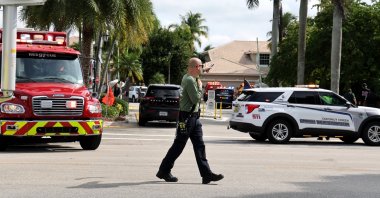 Emergency personnel from Coral Springs and Coconut Creek are on scene where a plane crashed in the Windsor Bay community in Coral Springs, Monday, Nov. 10, 2025. (Carline Jean/South Florida Sun-Sentinel via AP)