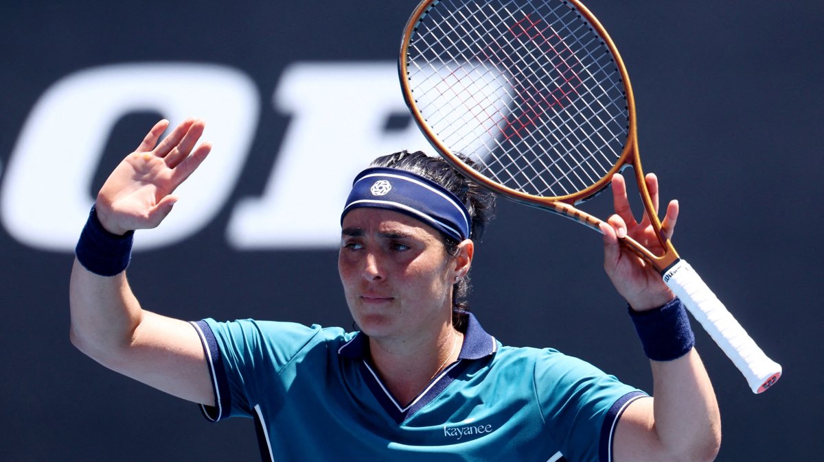 Tunisia's Ons Jabeur celebrates winning her Australian Open second round match against Colombia's Camila Osorio at Melbourne Park, Melbourne, Australia, Jan. 16, 2025. (Reuters Photo)