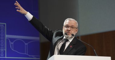 Ukraine&#039;s then Energy Minister German Galushchenko speaks during a meeting in London, U.K., June 21, 2023. (AP Photo)