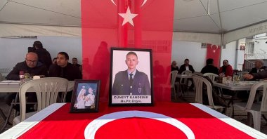 The funeral preparations begin for First Lt. Cüneyt Kandemir, who was killed in the cargo plane crash, Ankara, Türkiye, Nov. 12, 2025. (IHA Photo)
