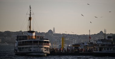 A general view of a boat docked at Kabataş port, Istanbul, Türkiye, Sept. 4, 2025. (AFP Photo)