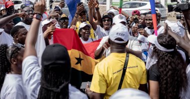 Participants join the &#039;5000 Entrepreneurs March&#039; which is according to the organisers of the Global Entrepreneurship Festival the world&#039;s largest entrepreneurs&#039; march in Accra, Ghana, Nov. 1, 2025. (EPA Photo)
