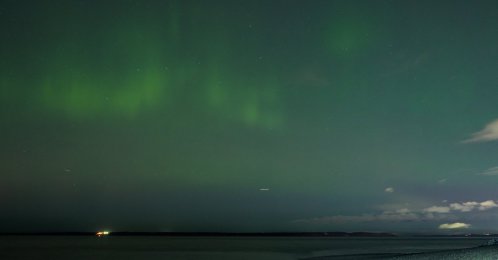 The northern lights, also known as the aurora borealis, light up the sky in Anchorage, Alaska, Oct. 17, 2025. (AA Photo)