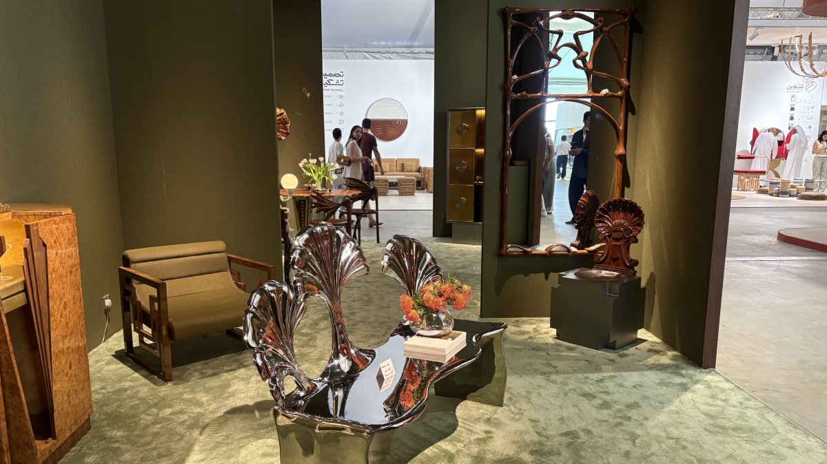 An installation display at Dubai Design Week, Dubai, UAE, Nov. 8, 2025. (Photo by Funda Karayel)