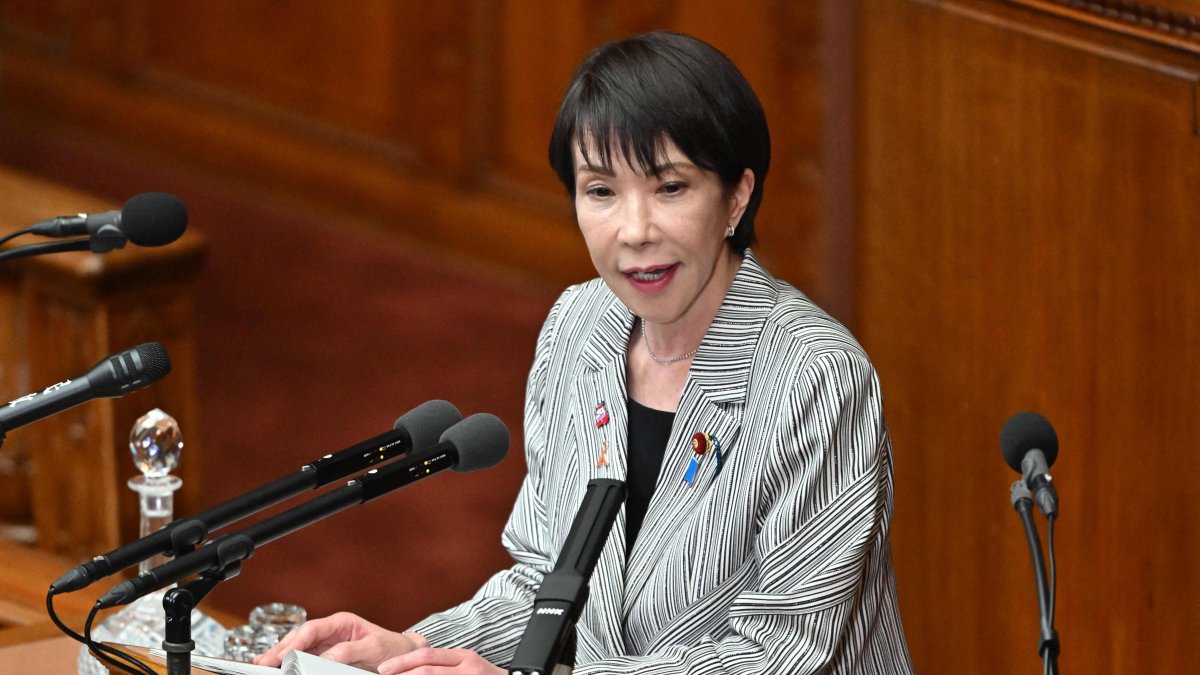 Japan's Prime Minister Sanae Takaichi speak at the House of Representatives of the National Diet in Tokyo, Japan, Nov. 4, 2025. (AFP Photo)