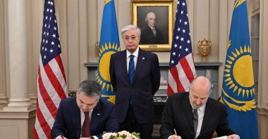 A memorandum of understanding on cooperation in the field of critical minerals was signed between Kazakhstan and the United States in the presence of Kazakh President Kassym-Jomart Tokayev, Washington, U.S., Nov. 6, 2025. (AA Photo)
