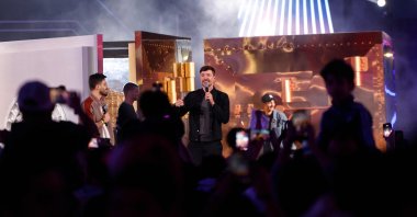 U.S. YouTuber James Stephen "Jimmy" Donaldson, commonly known as MrBeast, speaks at the "Beast Land" temporary amusement park in Riyadh&#039;s Boulevard City entertainment complex, Saudi Arabia, Nov. 13, 2025. (AFP Photo)