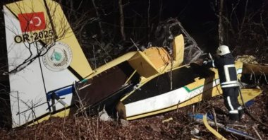 A wreckage of the Turkish AT-802 firefighting plane that crashed near the town of Senj, Croatia, Nov. 13, 2025. (DHA Photo)
