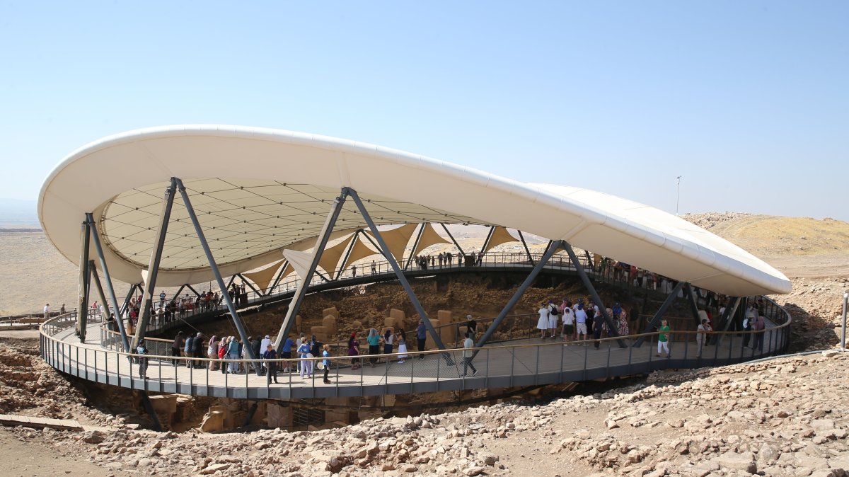 Visitors explore the ancient site of Göbeklitepe, Şanlıurfa, southeastern Türkiye, Oct. 10, 2025. (AA Photo)