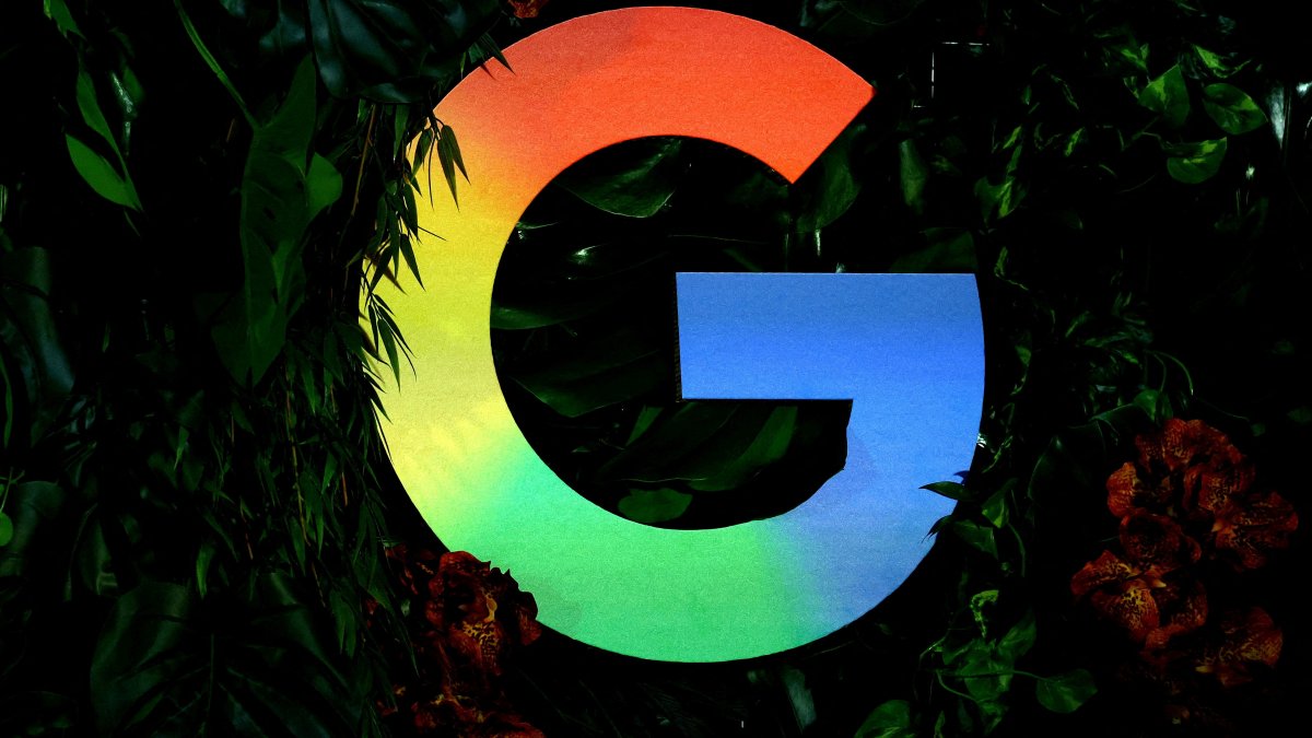 The Google logo is displayed during a press conference in Berlin, Germany, Nov. 11, 2025. (Reuters Photo)