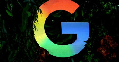 The Google logo is displayed during a press conference in Berlin, Germany, Nov. 11, 2025. (Reuters Photo)