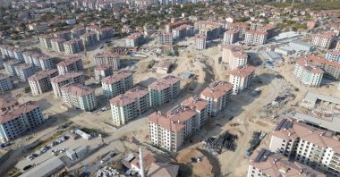 Aerial view of nearly completed 1,017 homes and 40 workplaces built for earthquake survivors, Battalgazi district, Malatya, Türkiye, Nov. 6, 2025. (AA Photo)