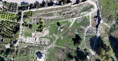 An aerial view of the ancient city of Limyra, Antalya, southern Türkiye, Nov. 11, 2025. (AA Photo)
