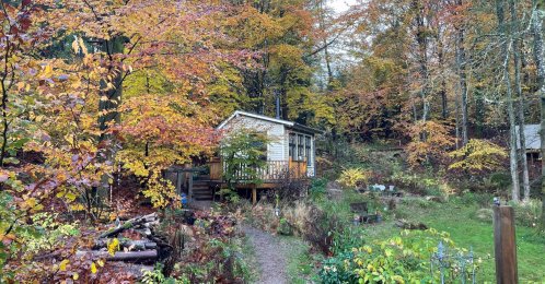This picture shows the so-called &quot;silent cabin,&quot; Hoor, Sweden, Oct. 28, 2025. (AFP Photo)