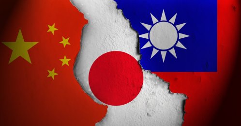 This image visually represents escalating regional tensions in East Asia, featuring a symbolic split between China, Japan and Taiwan. (Shutterstock Photo)