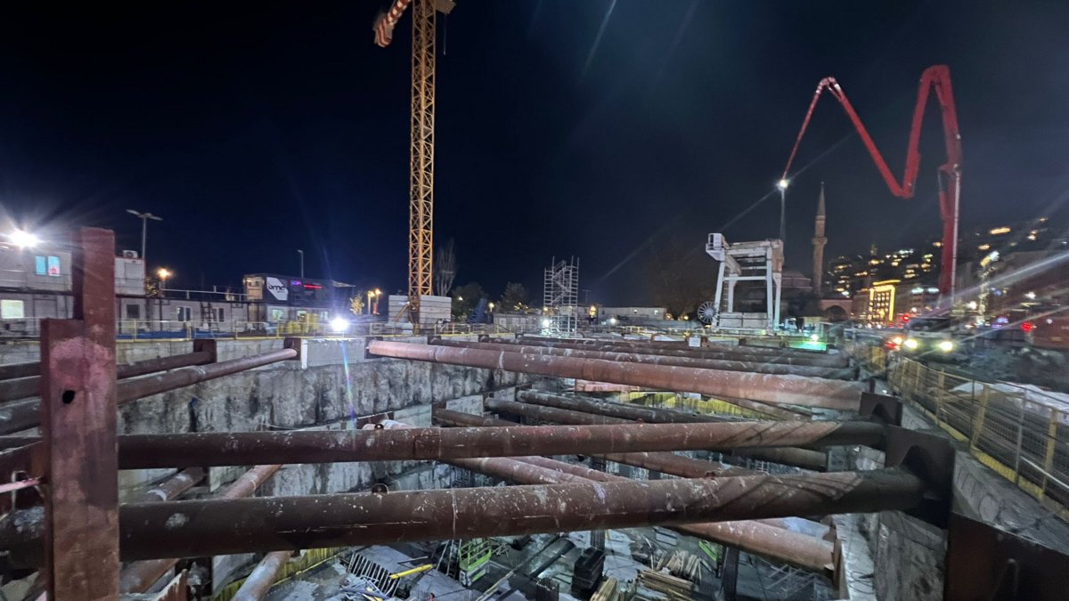 An aerial view shows the M7 metro line construction site where the scaffold collapsed on the minus-sixth level, Istanbul, Türkiye, Nov. 15, 2025. (AA Photo)