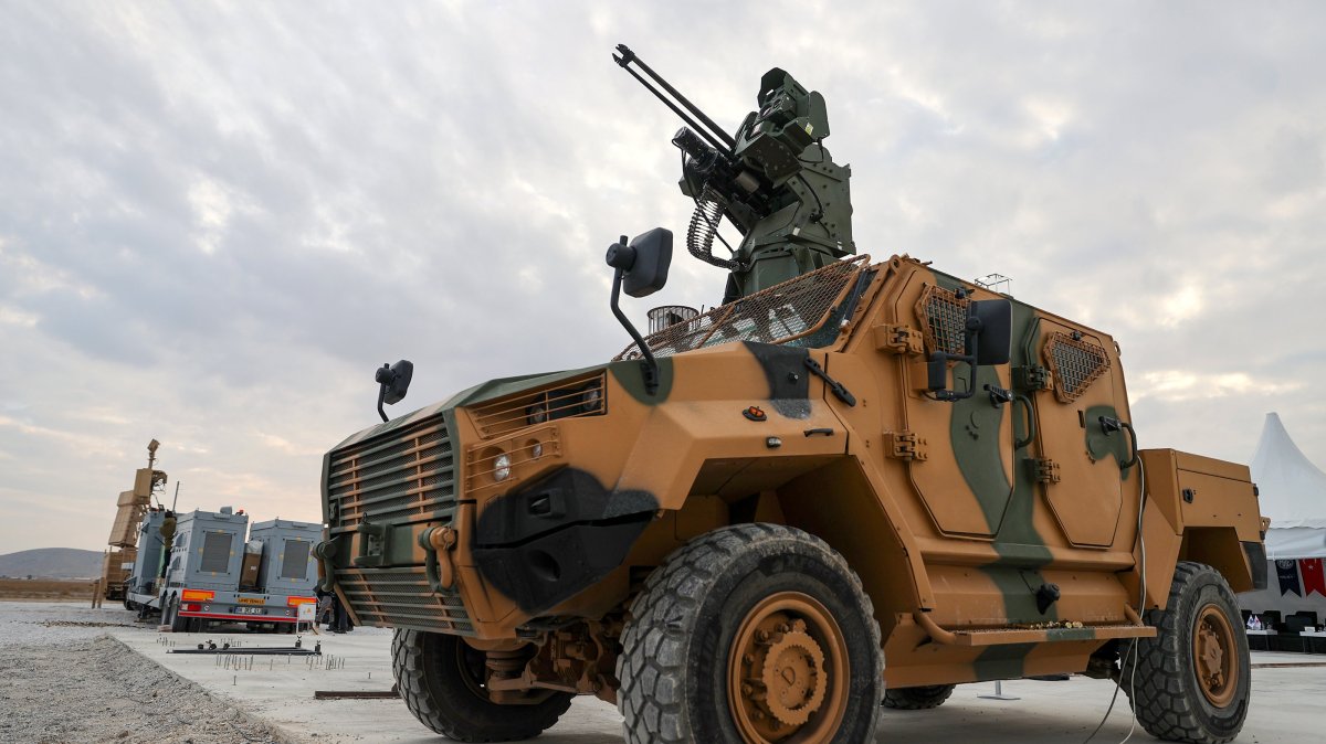 Tolga defense system, developed by the Turkish defense company MKE, is seen on display during a test on a 4x4 platform, Konya, central Türkiye, Nov. 16, 2025. (AA Photo)