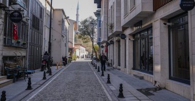 A view of the renovated “Cağaloğlu Booksellers Street” in the Cağaloğlu district of Istanbul, Türkiye, Nov. 8, 2025. (AA Photo)