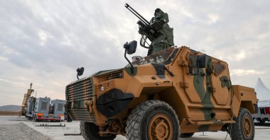 Tolga defense system, developed by the Turkish defense company MKE, is seen on display during a test on a 4x4 platform, Konya, central Türkiye, Nov. 16, 2025. (AA Photo)