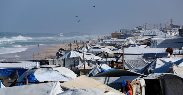 A view of tents used by displaced Palestinians, Khan Younis, southern Gaza Strip, Palestine, Nov. 15, 2025. (Reuters photo)