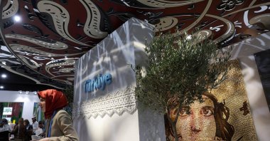 Participants visit the Turkish pavilion during the United Nations climate change conference COP29, Baku, Azerbaijan, Nov. 19, 2024. (Reuters Photo)